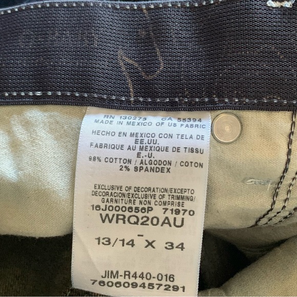 Women’s 13/14 x 34 WRANGLER Q BABY Dark Blue Jeans Bootcut Embellished - Picture 14 of 16